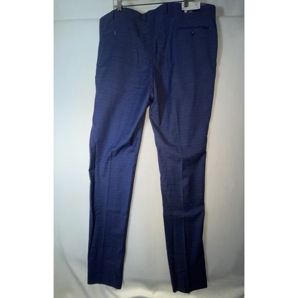 Hart Schaffner Marx Men's UNHEMMED Slacks New York Fit 44R‎ Blue Check NWT $155 - Picture 8 of 12